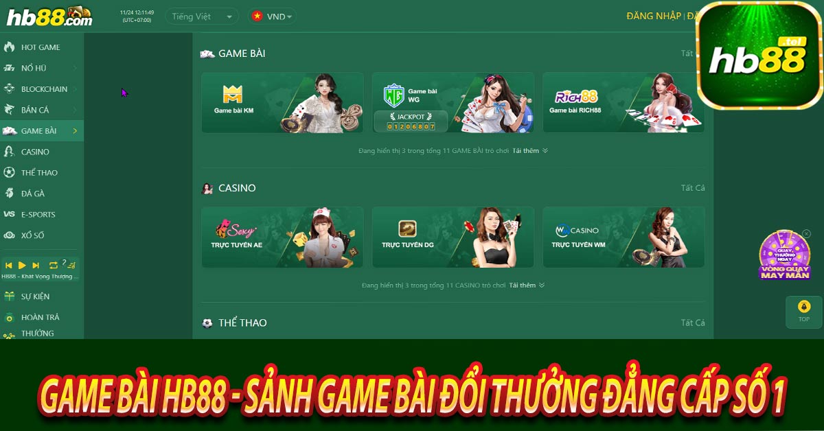 Các sản phẩm game bài Hb88 HOT nhất